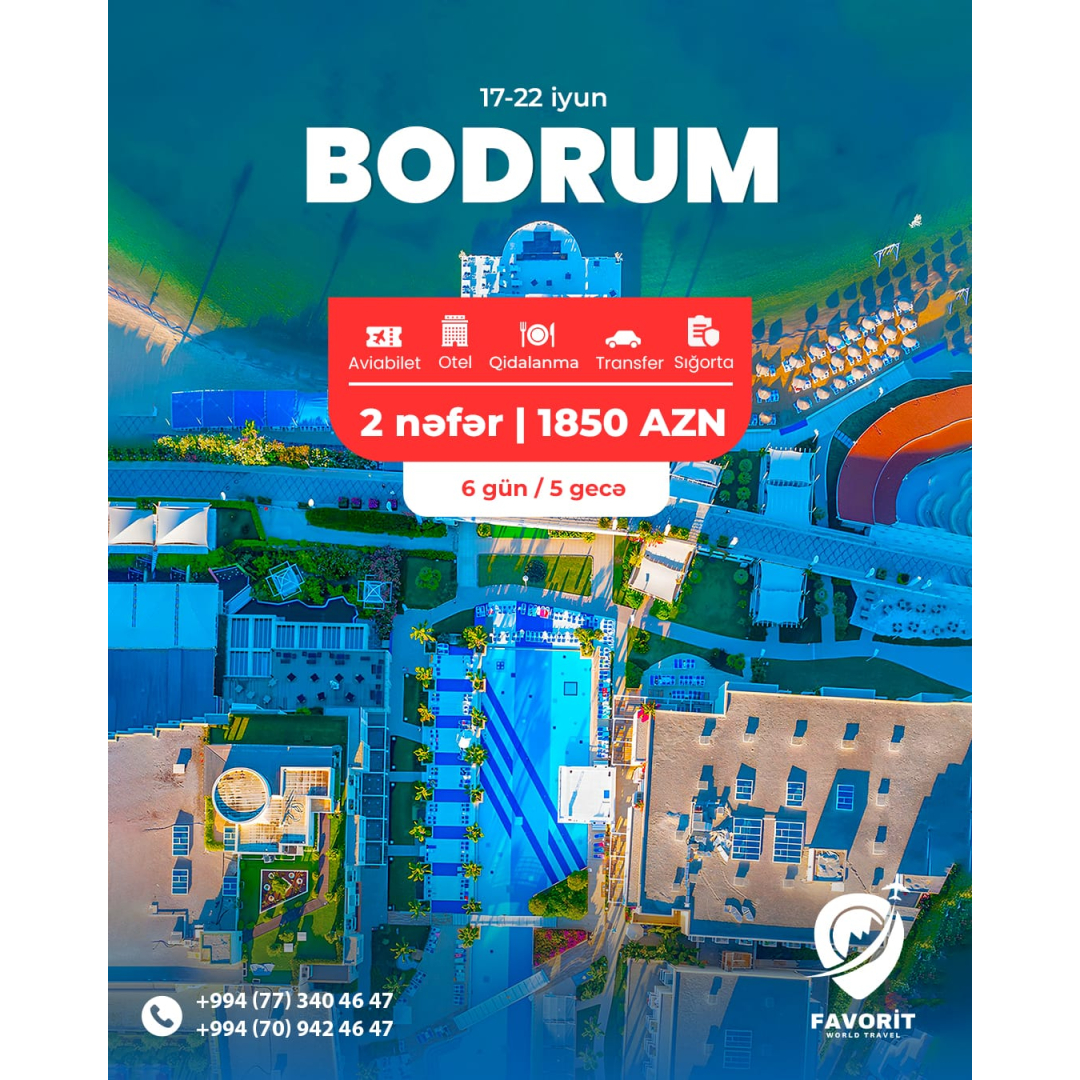 2 nəfərlik Bodrum turu, Favorit travel 2 nəfərlik Bodrum turu, Favorit travel