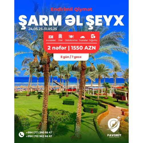 2 nəfərlik Şarm əl şeyx turu, Favorit Travel