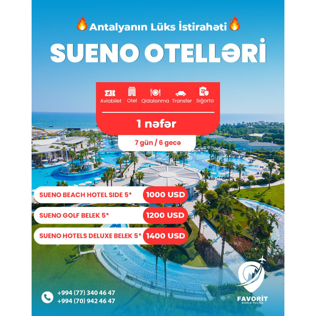 Antalya Sueno Otelləri, Favorit Travel