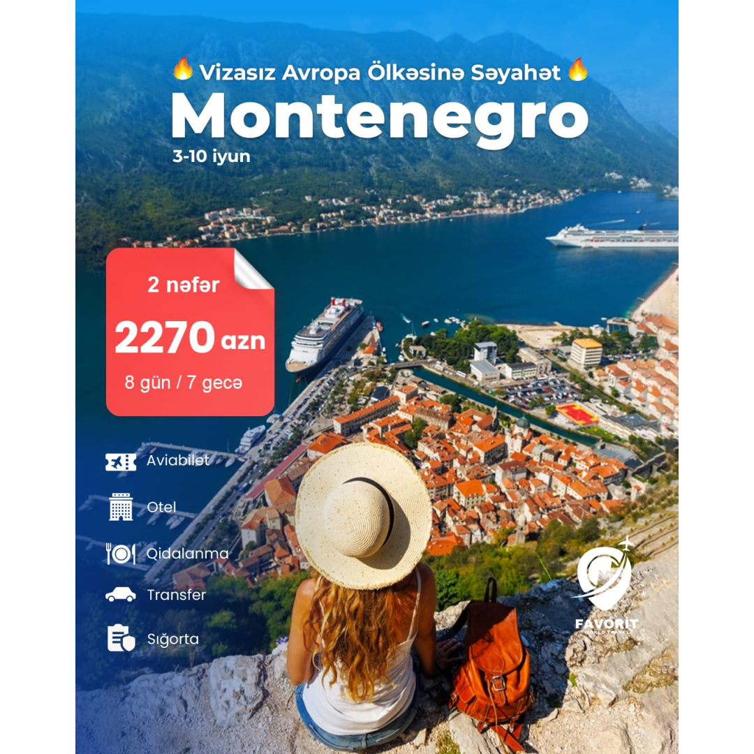 Vizasız Montenegro turu, Favorit Travel Vizasız Montenegro turu, Favorit Travel