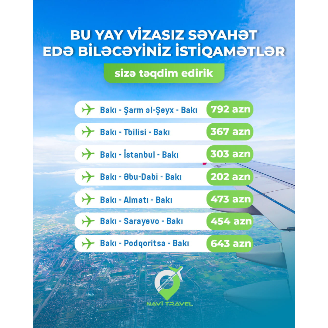 Vizasız səyahət edə biləcəyiniz istiqamətlər, Navi Travel Vizasız səyahət edə biləcəyiniz istiqamətlər, Navi Travel
