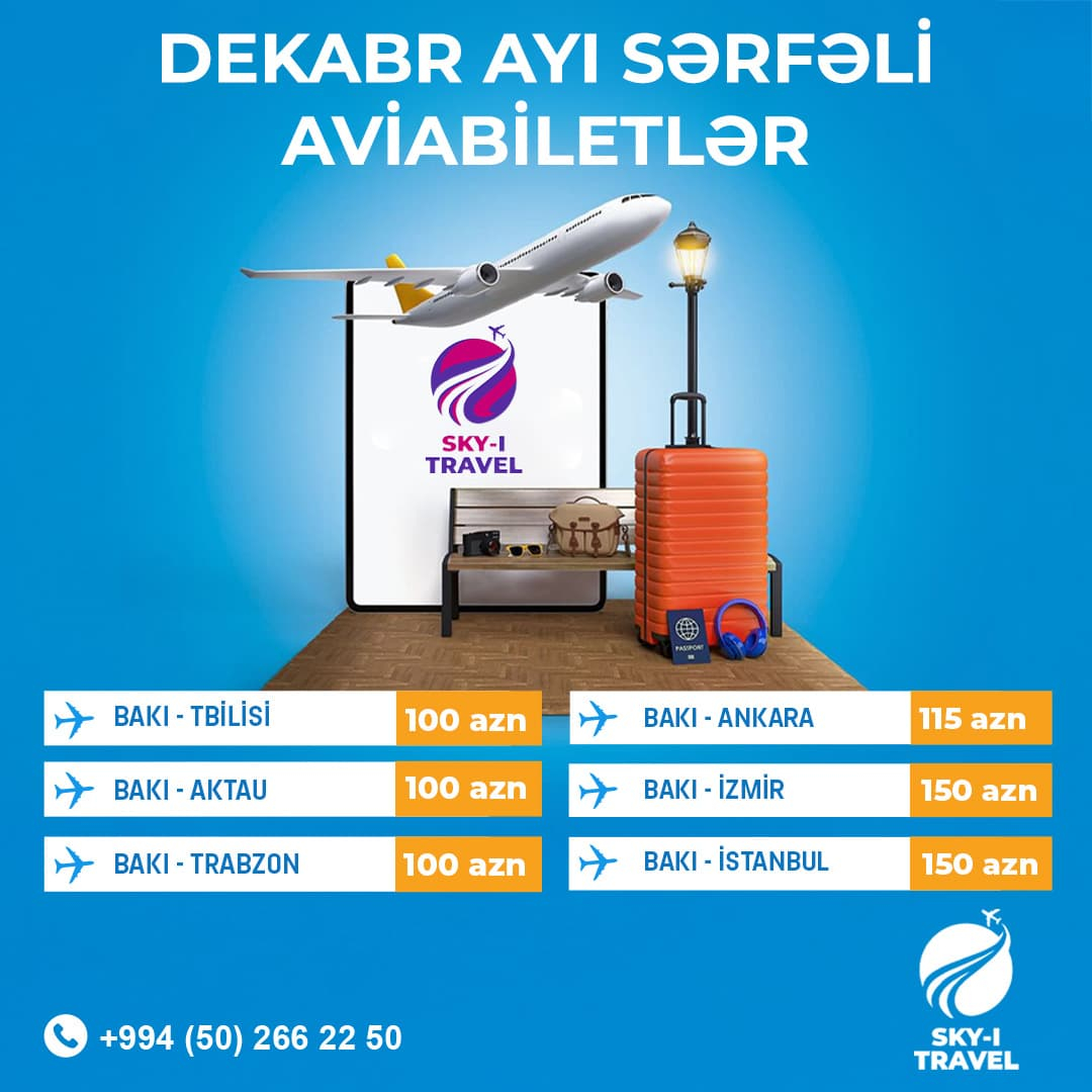 Dekabr ayı üçün aviabilet satışı, Sky Travel