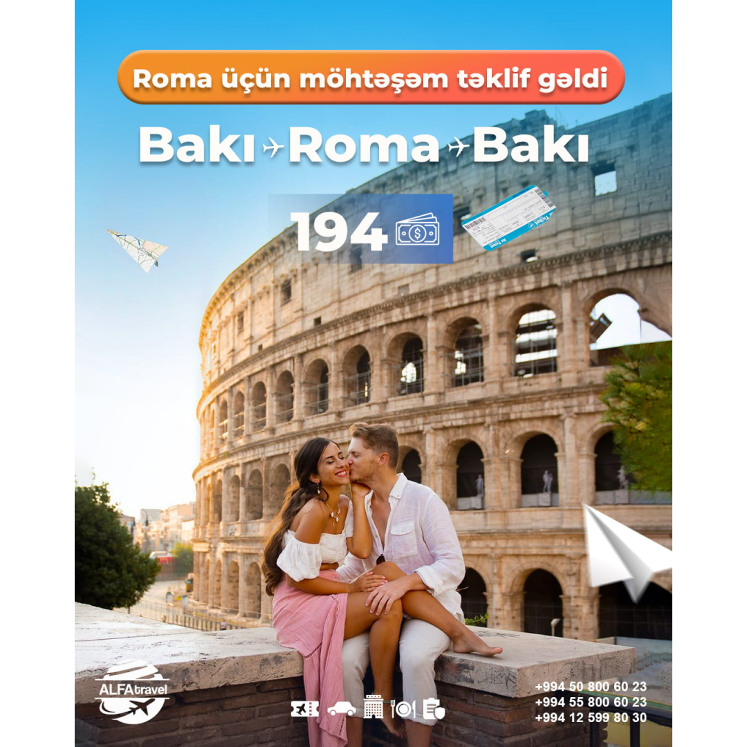 Bakı-Roma-Bakı aviabiletlər, Alfa Travel Bakı-Roma-Bakı aviabiletlər, Alfa Travel