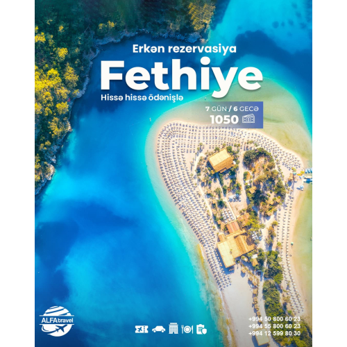 Erkən rezervasiya ilə Fethiye turu, Alfa Travel