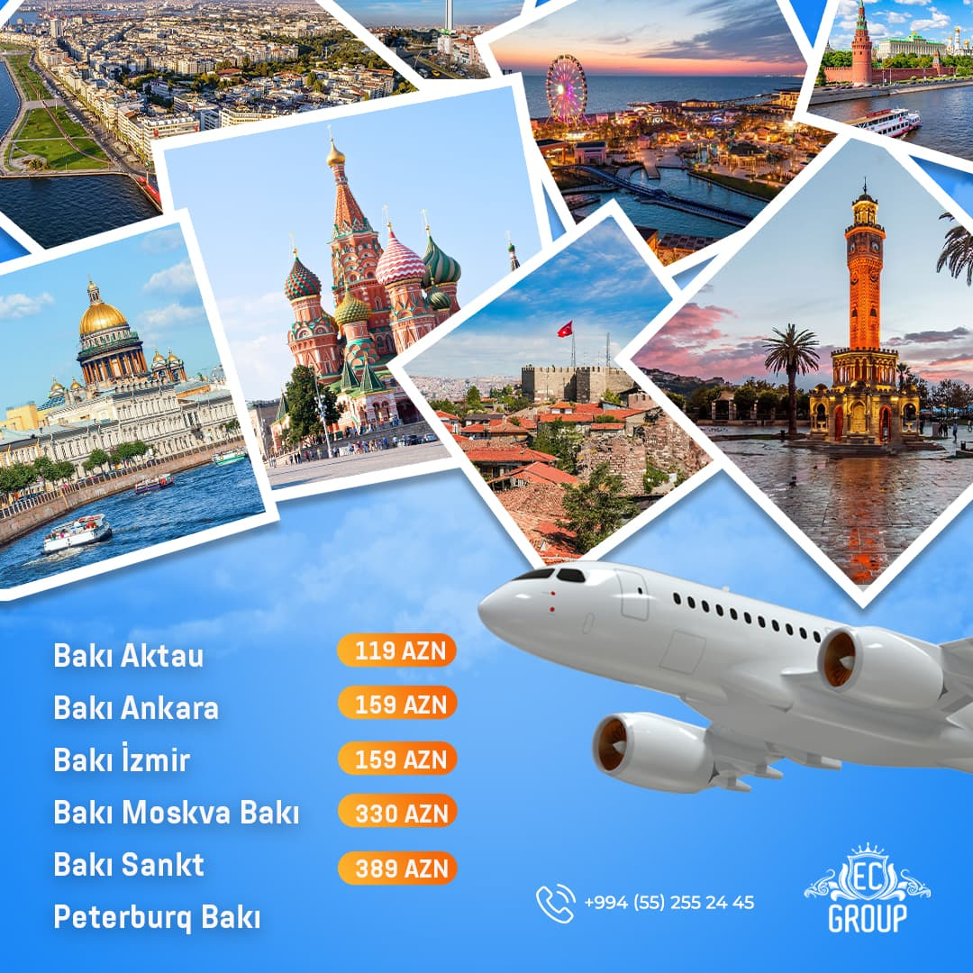 Sərfəli qiymətə aviabiletlər, EC Group Travel Sərfəli qiymətə aviabiletlər, EC Group Travel