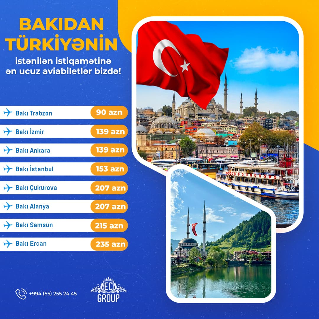 Bakıdan Türkiyəyə ucuz Aviabiletlər, EC Group