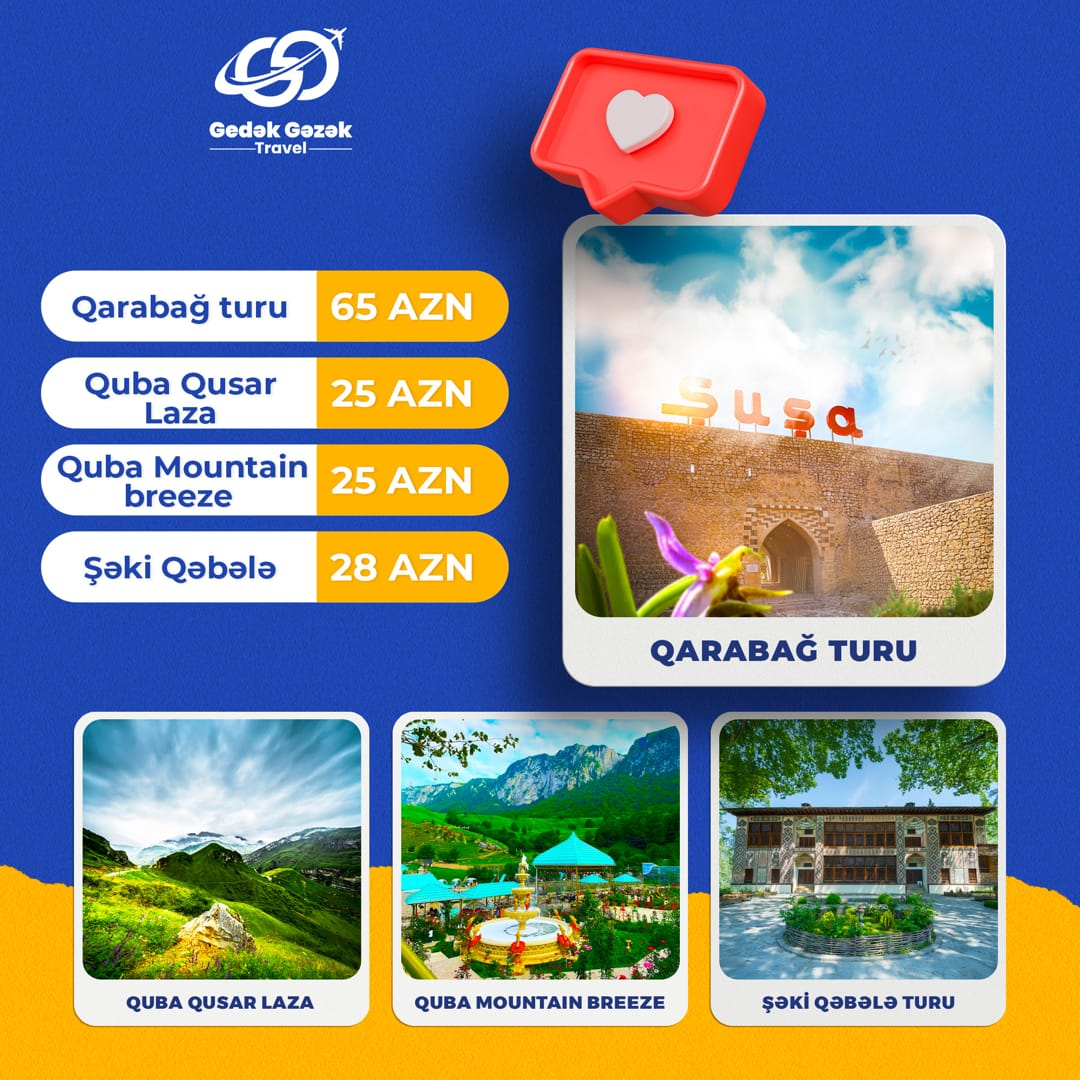 Daxili turlar, Gedək Gəzək Travel Daxili turlar, Gedək Gəzək Travel