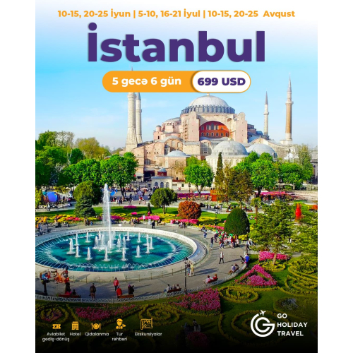 İstanbul Qrup turlarına erkən rezervasiya, Go Holiday Travel