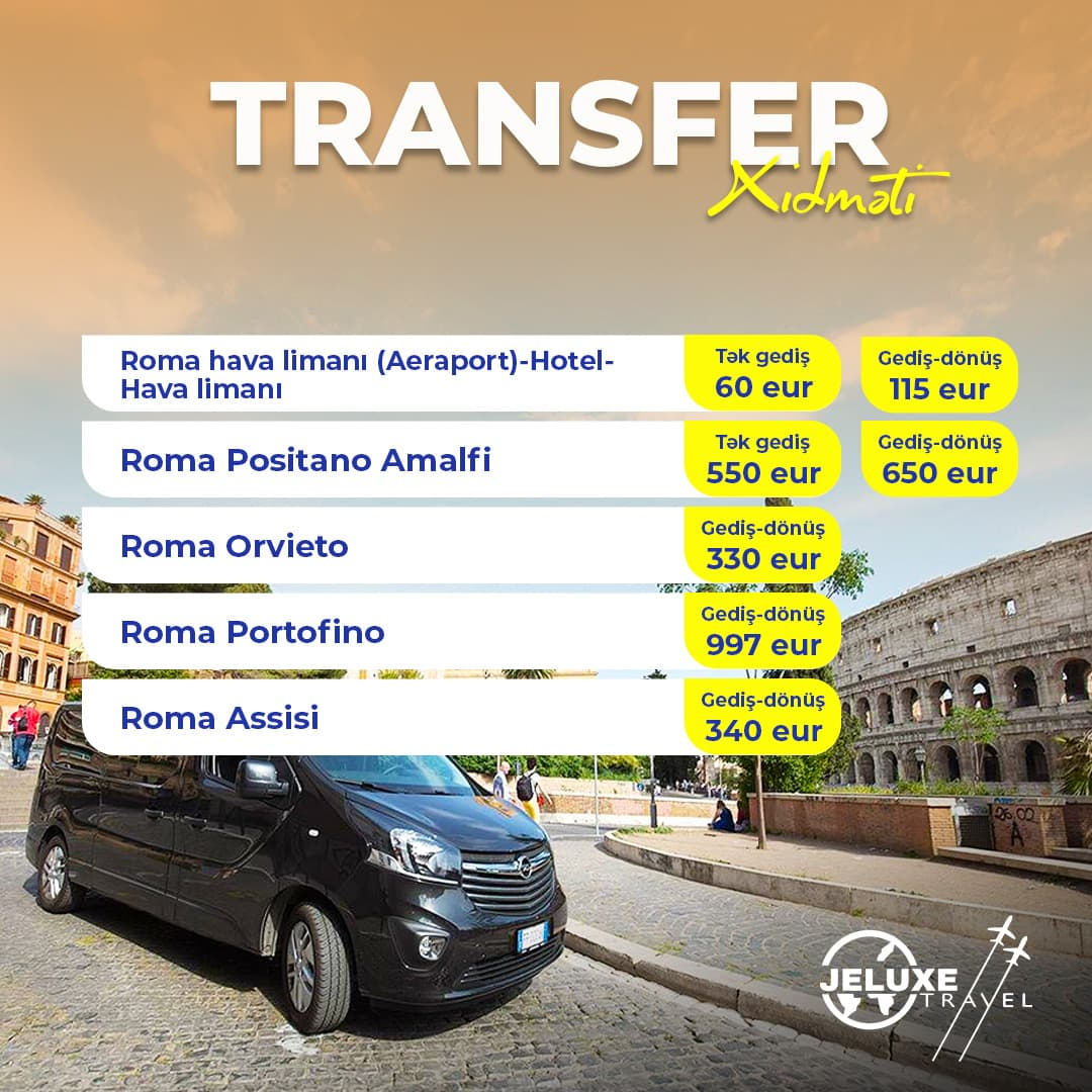 İtaliya şəhərləri üçün transfer xidməti, Jeluxe Travel İtaliya şəhərləri üçün transfer xidməti, Jeluxe Travel