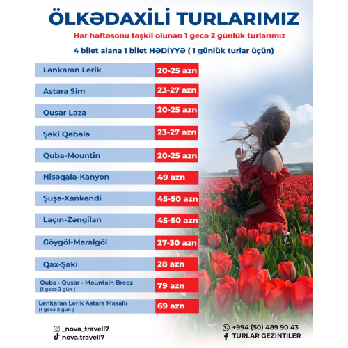 1 günlük ve 1 gece 2 günlük turlarimiz, Nova Travel
