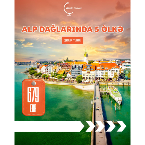 Alp dağlarında 5 ölkəyə qrup turu, World Travel