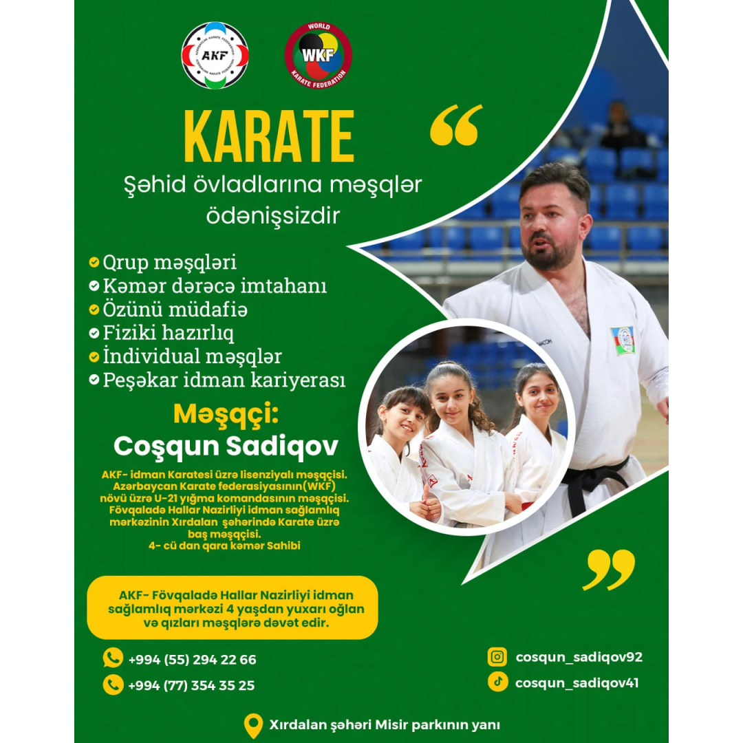 Karate dərsləri, Coşqun Sadiqov