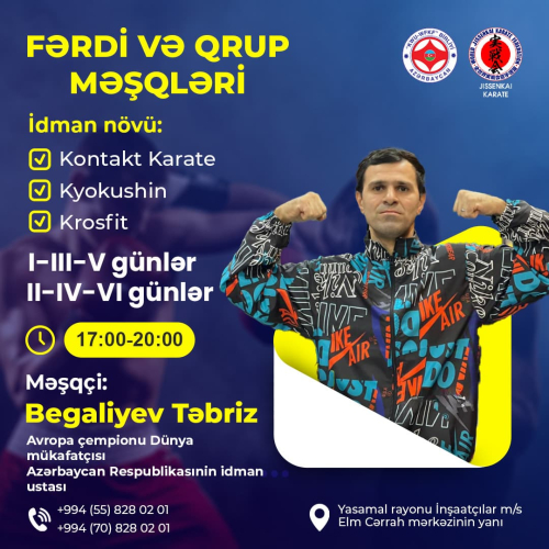 Karate məşqləri, Təbriz Bəgaliyev