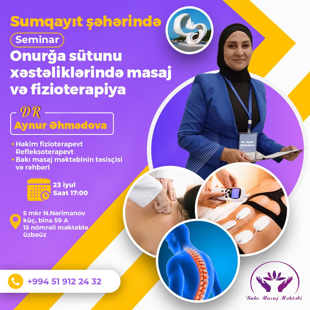 Onurğa sütünu xəstəliklərində masaj və fizioterapiya, Seminar, Bakı masaj məktəbi