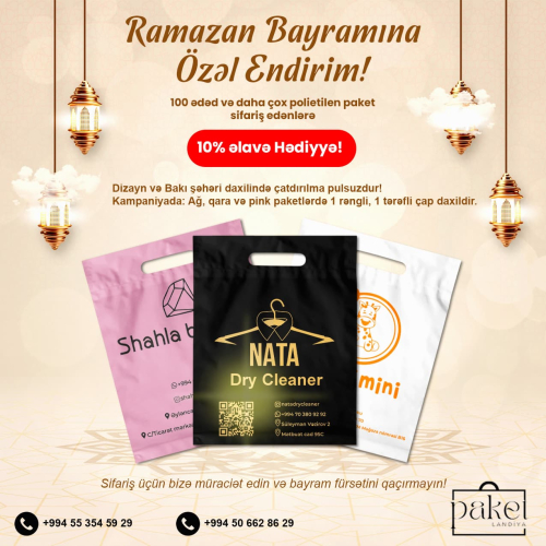 Paket sifarişlərinə Ramazan bayramına özəl endirim, Mələk paket