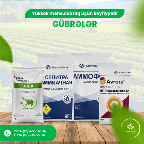 Yüksək məhsuldarlıq üçün keyfiyyətli gübrələr, Zirvə Agro