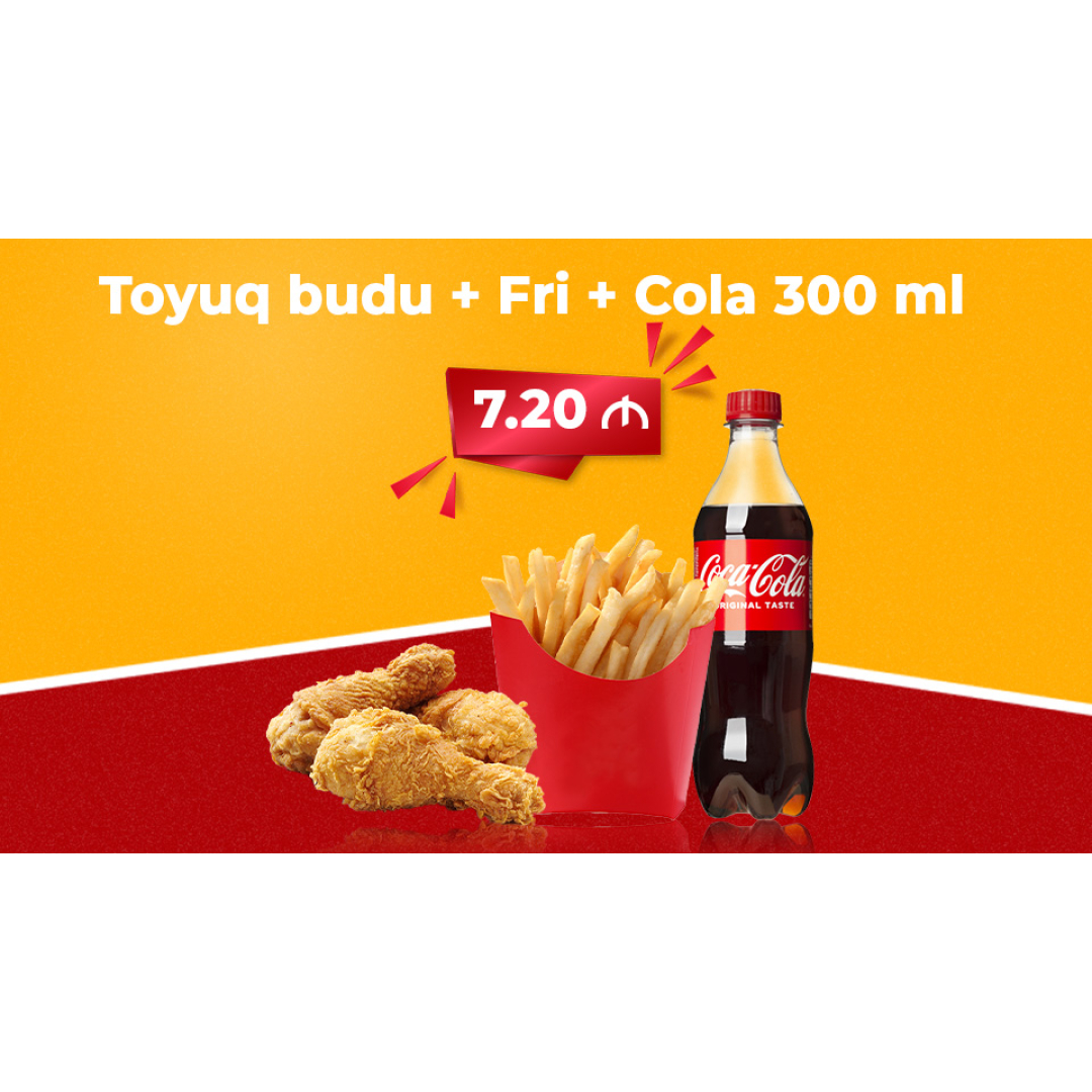 Toyuq budu + Fri + Cola 300 ml