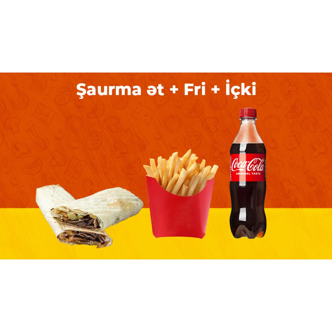 Şaurma Ət + Fri + İçki