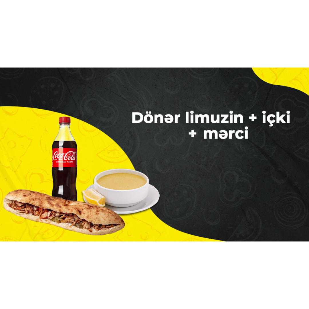 Toyuq dönər limuzin + içki + mərci