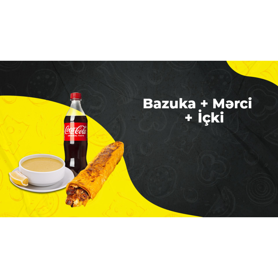 Bazuka toyuq dönər + mərci + içki