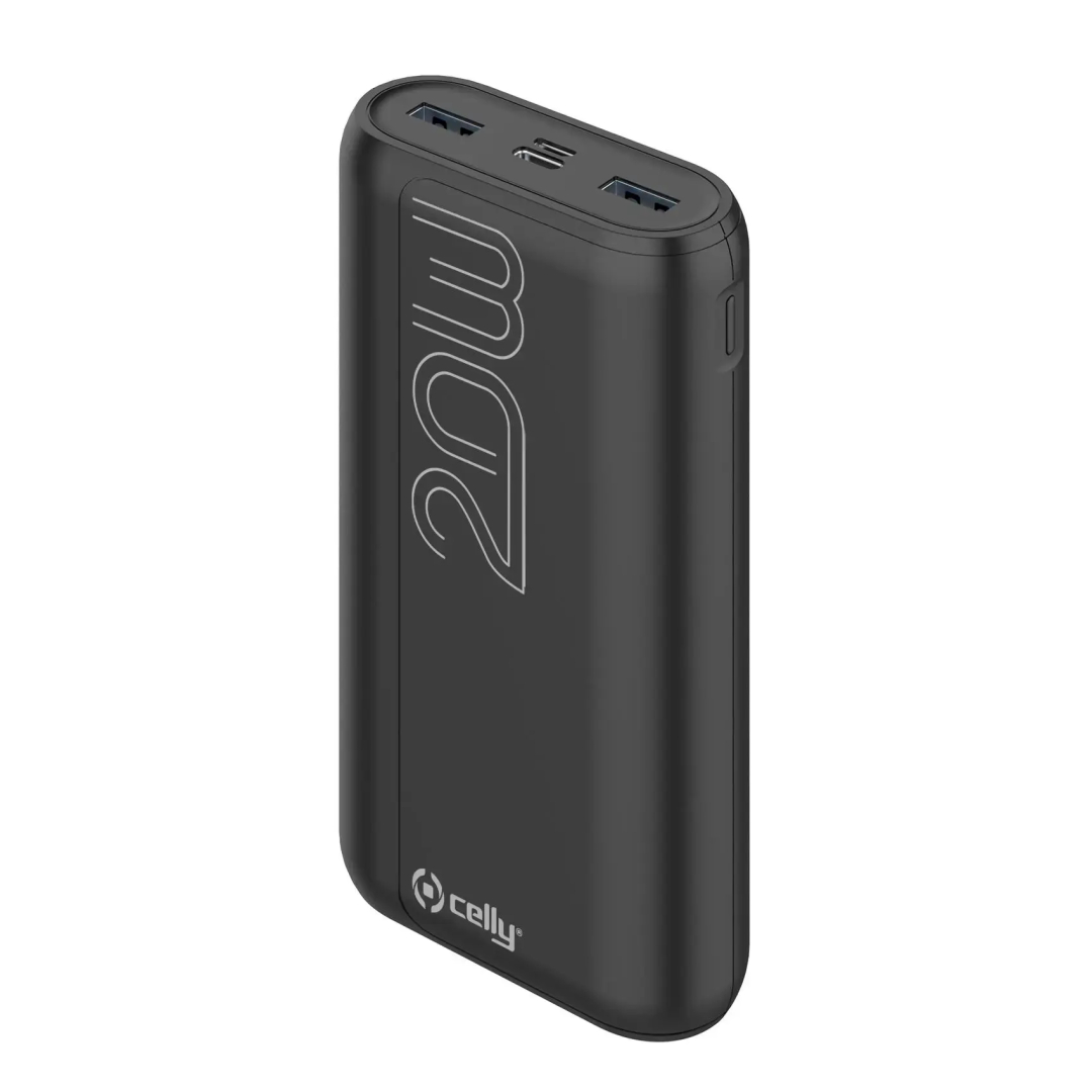 PowerBank Celly 20W 20000 mAh - Black (PBPD20000EVOBK)