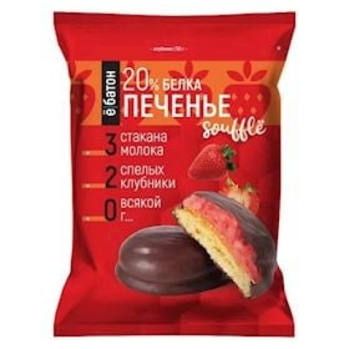 Peçenye souffle ilə çiyələk ilə 20% protein şəkərsiz E-Батон