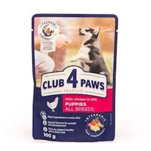 Sulu yem 4 Club paws bütün cins kiçik itlər üçün toyuq ilə 100 q