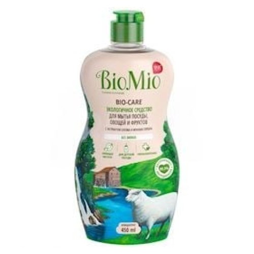 Eko-vasitə qab, tərəvəz və meyvə yumaq üçün BioMio Bio-Care Gümüş ionları ilə, ətirsiz 450 ml