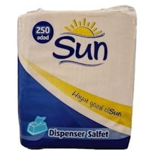 Kağız salfetlər Sun Masa Dispenser 250 ədəd