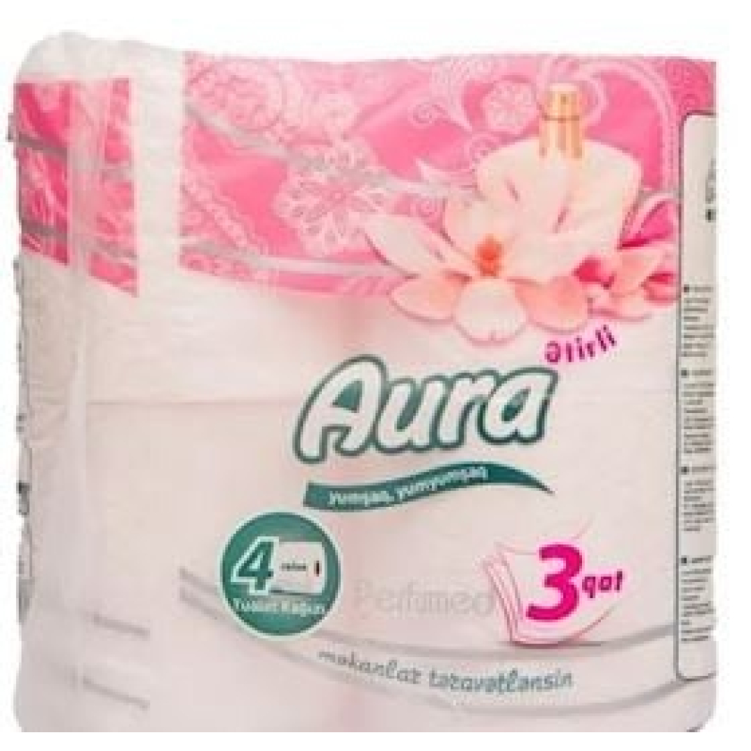 Tualet kağızı Aura Perfumed, 3 qat, 4 rulon