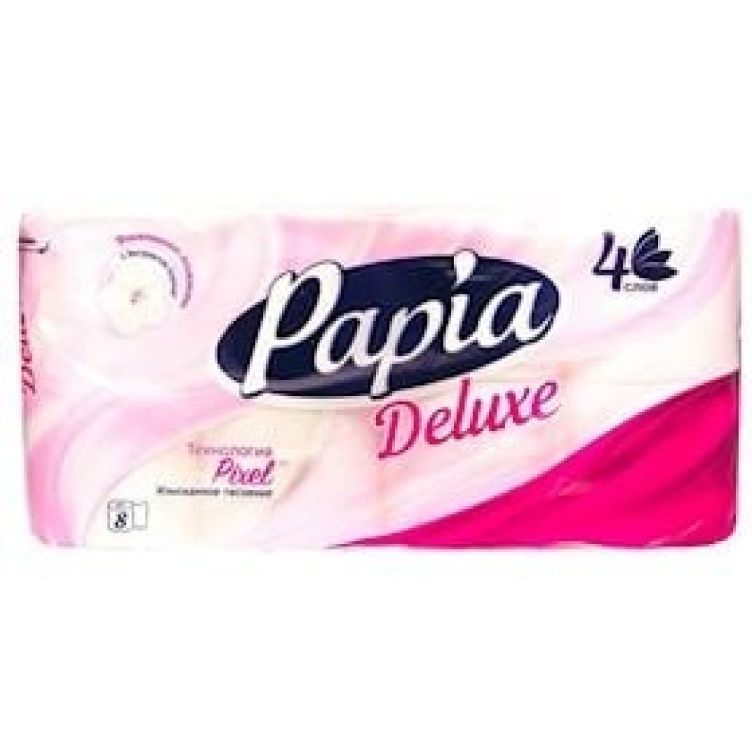 Tualet kağızı Papia Deluxe, 4 qat, 8 rulon