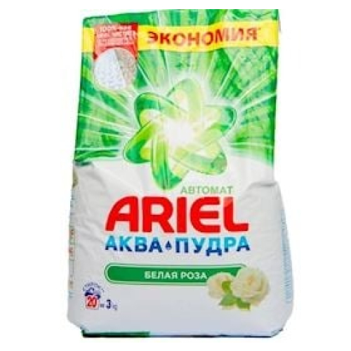 Yuyucu toz Ariel, ağ paltar üçün, avtomat, 3 kq.