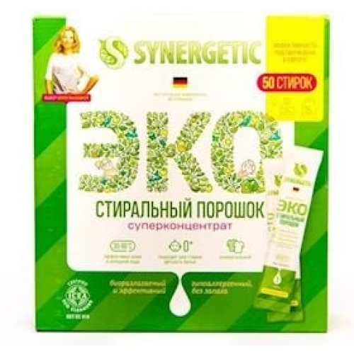 Yuyucu toz Synergetic "Эко" Superkonsentrat, universal, avtomat, ətirsiz, 50 ədəd stik 