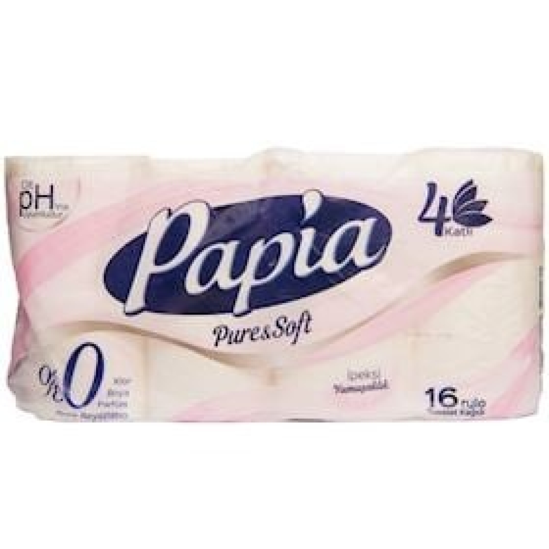 Tualet kağızı Papia Pure & Soft dördqatlı 16 rulon 