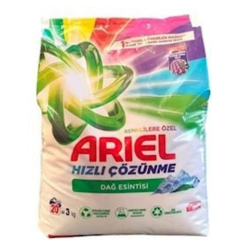 Yuyucu toz Ariel Dağ əsintisi rəngli paltarlar ücün 3 kg