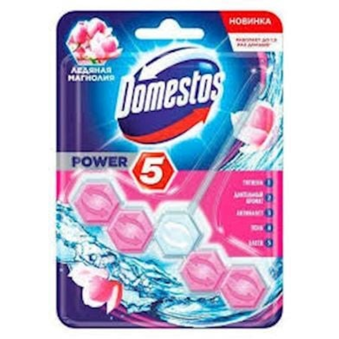 Tualet təmizləmə bloku Domestos Power 5 ice mangolia 2X50