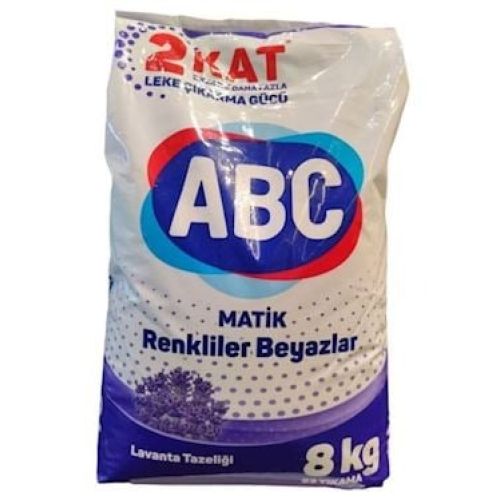 Ağ paltarlar üçün yuyucu toz lavanda ətir ilə ABC 8 kg