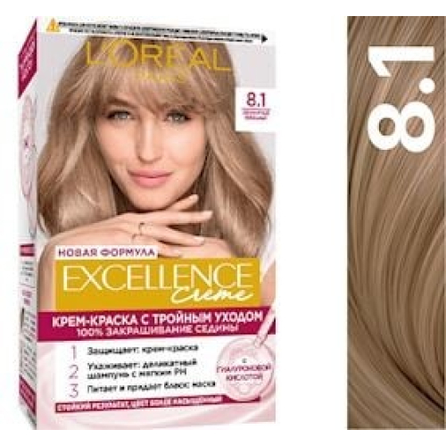 Saçlar üçün boya Excellence Color 8.1 açıq blond