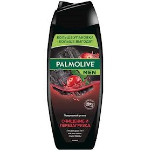 Duş üçün gel Palmolive Men 4-dü в 1-də Təmizləmə və yenidən işə salma Təbii kömür 250 ml