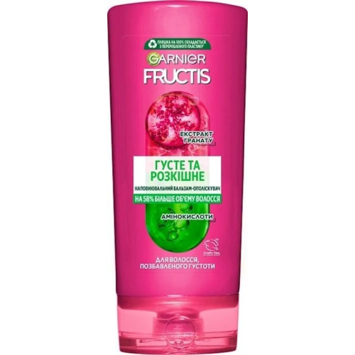 Zərdab-yaxalayıcı saçlar üçün Garnier Fructis Qalın və Dəbdəbəli 