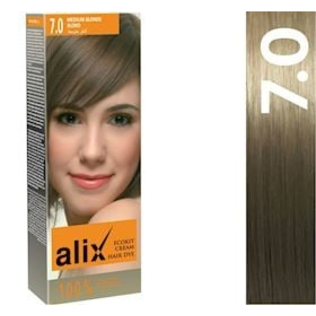 Saçlar üçün krem-boya Alix Ecokit Cream Hair Dye 7.0 Medium blonde 60 ml