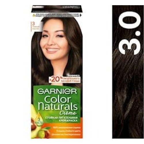 Saç üçün qalıcı krem-boya Garnier Color Naturals 3 Tünd şabalıd