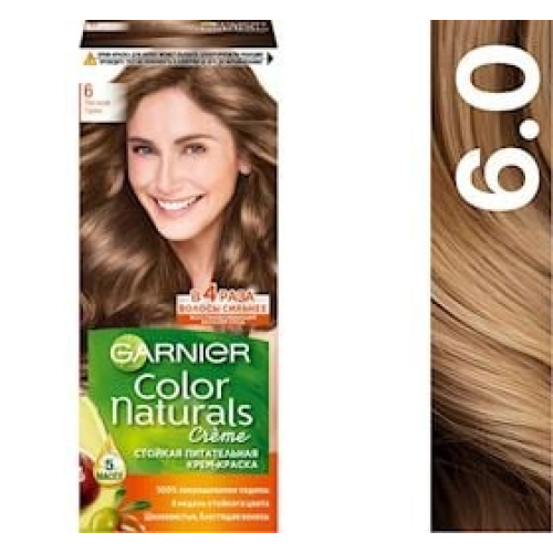 Saç üçün qalıcı krem-boya Garnier Color Naturals 6 Dərin açıq şabalıdı.