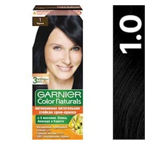 Saç üçün qalıcı krem-boya Garnier Color Naturals 1 Qara, 110ml