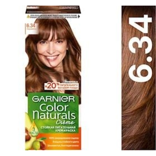 Saç üçün qalıcı krem-boya Garnier Color Naturals 6.34 Karamel