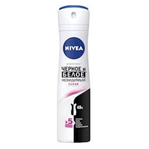 Dezodorant-antiperspirant Nivea Clear Görünməz qara və ağ 150 ml