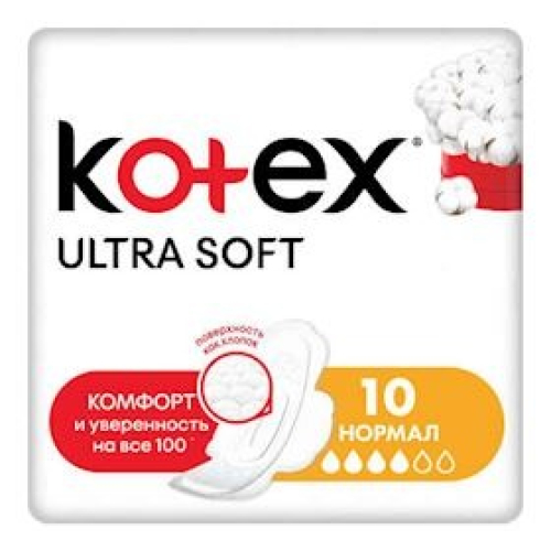 Gigiyenik bezlər Kotex Ultra Soft Normal, 10 əd 