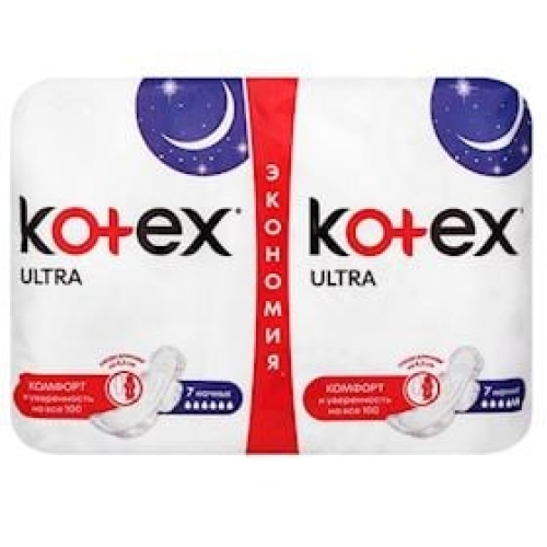 Gigiyenik bezlər Kotex Ultra Dry Night Duo, 14 əd