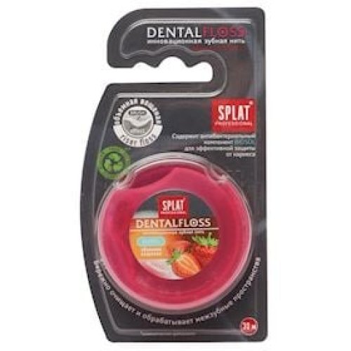 Diş ipi Splat Professional Dental Floss Antibakterial həcmli çiyələk qoxusu ilə 30 metr 