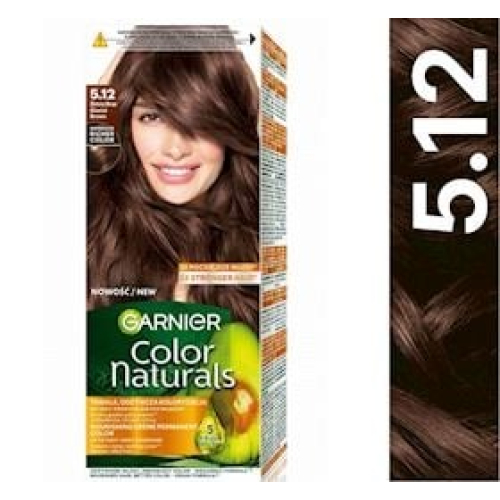 Saçlar üçün davamlı qidalandırıcı krem-boya Garnier Color Naturals, çalar 5.12, Mokko, 110 ml